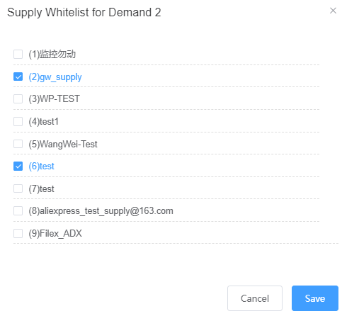 Demand – Supply Whitelist